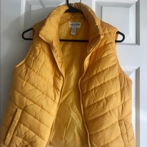 Golden rod color puffy vest.